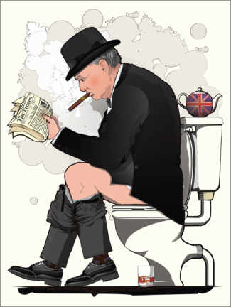 Poster Prime Minister Churchill on the toilet