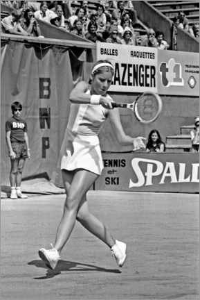 Canvastavla  Tennis Player Chris Evert Lloyd, French International Tennis Match, June 13, 1975
