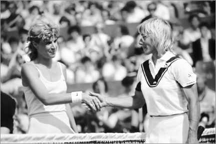 Akrylglastavla  Chris Evert Lloyd and Martina Navratilova at Finale of Roland Garros, Paris, 1986