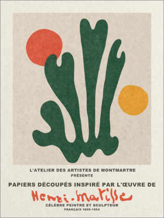 Aluminiumtavla  Inspiré Henri Matisse II - L'ATELIER DES ARTISTES DE MONTMARTRE