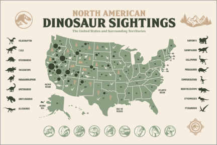 Canvastavla  Dinosaur Sightings
