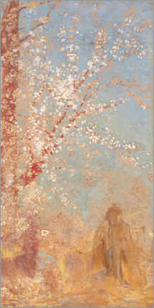 Självhäftande poster  Tree in bloom - Odilon Redon