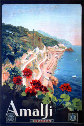 PVC-tavla  Amalfi, Italy - Vintage Travel Collection
