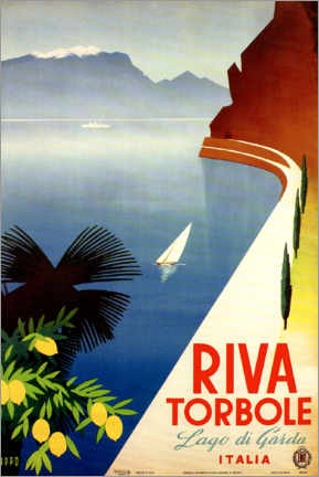 Självhäftande poster  Riva Torbole, Lago di Garda - Vintage Travel Collection