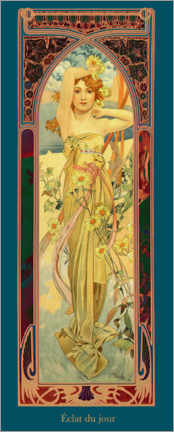 Akrylglastavla  Times of the Day - Brightness of Day - Alfons Mucha