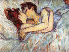 Självhäftande poster  I sängen, kyssen - Henri de Toulouse-Lautrec