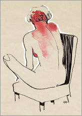 Självhäftande poster  Sitting nude - Pieter Hogenbirk