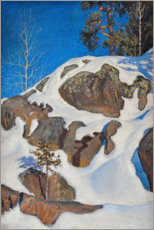 Canvastavla  Snow-covered rocks near Kalela - Akseli Gallen-Kallela