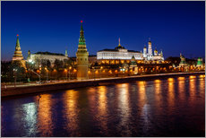 Självhäftande poster  Moscow Kremlin and Vodovzvodnaya tower at night