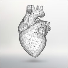 Galleritryck  polygone heart
