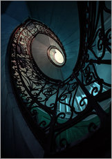 Galleritryck  Spiral staircase in blue and beige colors - Jaroslaw Blaminsky