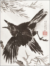 Galleritryck  Crow and Willow Tree - Kawanabe Kyosai