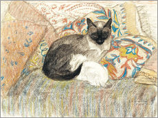 Självhäftande poster  Siamese Cat and her kitten - Théophile-Alexandre Steinlen