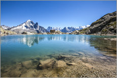 Galleritryck  Mont Blanc is reflected in Lacs des Chéserys, Chamonix, France - Roberto Sysa Moiola