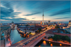 Självhäftande poster  Berlin panorama to the sunset - Dennis Stracke