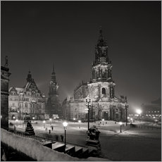 Galleritryck  Dresden Hofkirche in winter