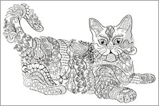 Målarbild  Zendoodle katt