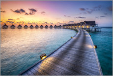 Canvastavla  Romantic sunset in the Maldives - Jan Christopher Becke