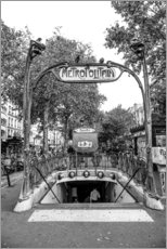 Akrylglastavla  Blanche tunnelbanestation vid Moulin Rouge