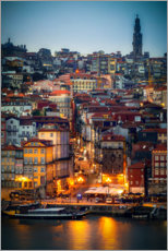 Poster Porto på kvällen, Portugal