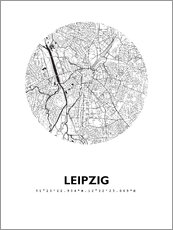 Akrylglastavla  Stadskarta över Leipzig - 44spaces