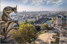 Poster Utsikt över Seinen, från katedralen Notre Dame i Paris