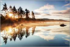 Akrylglastavla  Dimmig morgon vid Storsjön, Norge - Rafal Kaniszewski
