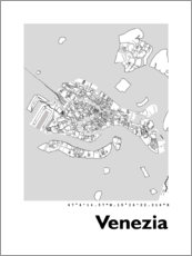 Poster City map of Venice