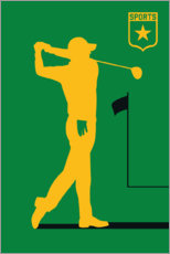 Akrylglastavla  Male golfer - Bo Lundberg