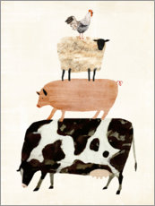 Canvastavla  Animals on the farm - Victoria Borges