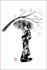 Poster Geisha under tree