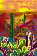 Akrylglastavla  Cactuses in the sunrise - Charles Harker