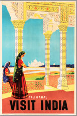 Canvastavla  Visits India (English) - Vintage Travel Collection