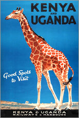 Akrylglastavla  Kenya and Uganda - Vintage Travel Collection