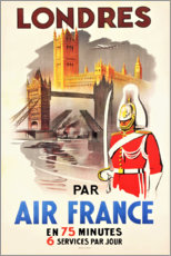 Självhäftande poster  London with Air France (french) - Vintage Travel Collection