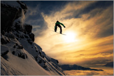 Poster  Snowboarding at dusk - Jakob Sanne