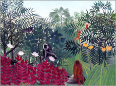 Galleritryck  Tropical Forest with Monkeys - Henri Rousseau