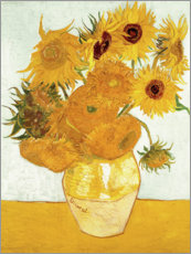 Aluminiumtavla  Vas med solrosor - Vincent van Gogh
