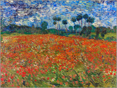 Självhäftande poster  Poppy Field, Auvers-sur-Oise - Vincent van Gogh