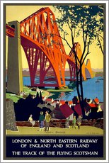 Självhäftande poster  Forth Bridge London Railway - Vintage Travel Collection