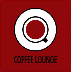 Självhäftande poster  Coffee lounge, red - JASMIN!
