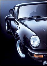 Självhäftande poster  Svart Porsche turbo - Gavin Macloud