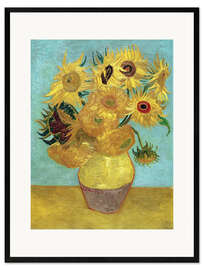 Inramat konsttryck  Solrosor - Vincent van Gogh
