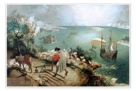 Poster  Landscape with the fall of Icarus - Pieter Brueghel d.Ä.