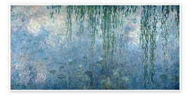 Poster Waterlilies: Morning with Weeping Willows