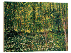 Trätavla  Trees and Undergrowth - Vincent van Gogh