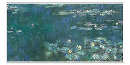 Poster  Water Lilies, Green Reflections 2 - Claude Monet