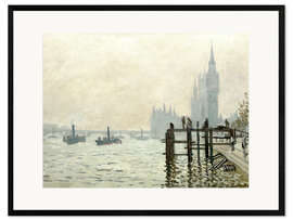 Inramat konsttryck  The Thames below Westminster - Claude Monet