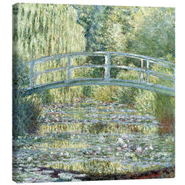 Canvastavla  Den japanska bron över näckrosdammen i grönt - Claude Monet