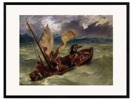 Inramat konsttryck  Jesus on Sea of Galilee - Eugene Delacroix